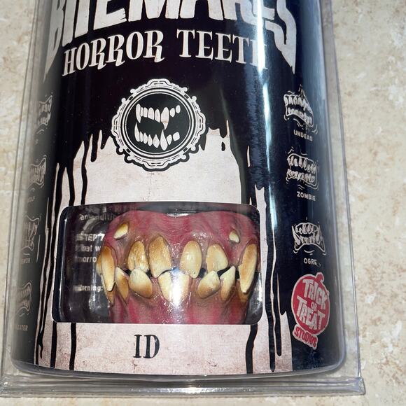 TOT BITEMARES HORROR TEETH ID MONSTER APPLIANCE COSTUME MAKEUP NEW - Picture 2 of 3